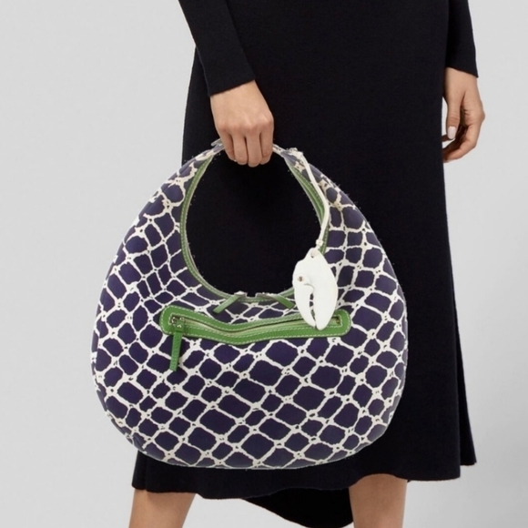 Kate Spade Canvas and Leather Trim Lobster Hobo Bag - Picture 1 of 12